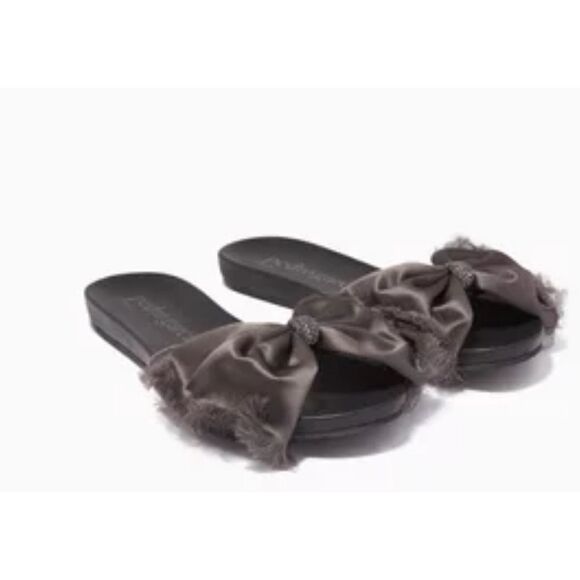 PEDRO GARCIA Sandal GARIELA BLACK SATIN BOW Slide Crystal  Size 39.5 / 9.5 - Picture 2 of 10